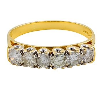 18ct gold Diamond 1.00cts half eternity Ring size U